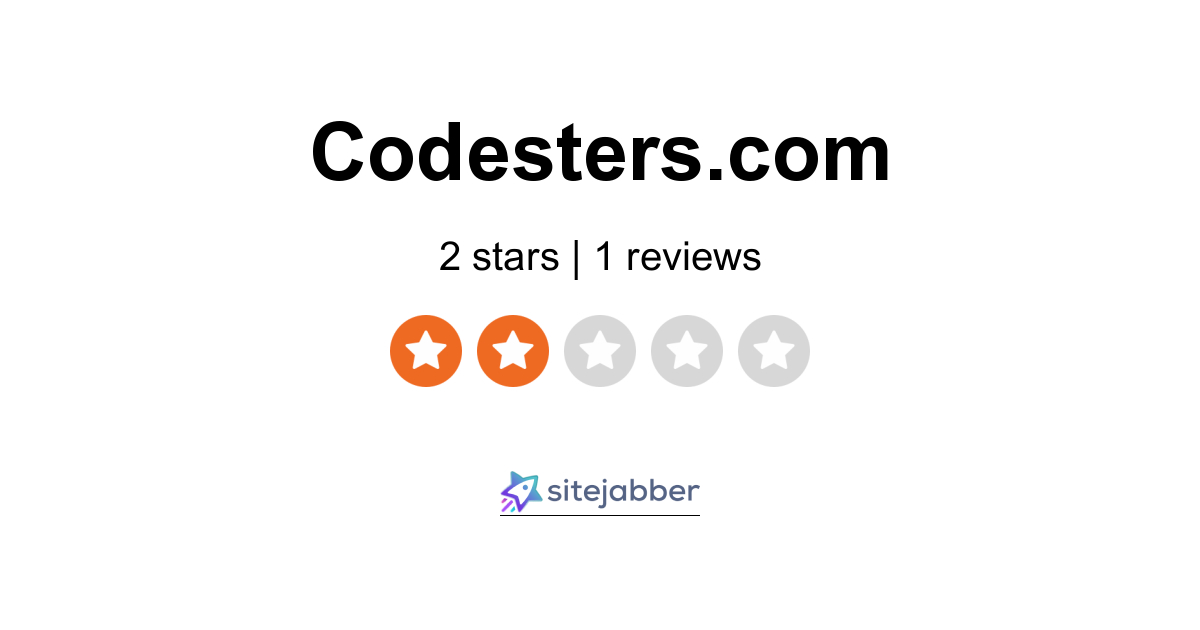 Codesters Reviews - Read 1 Customer Reviews of Codesters | Sitejabber